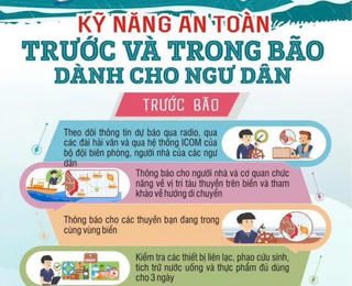Infographics: Hướng dẫn kỹ năng an toàn trước bão, trong bão cho cộng đồng dân cư và ngư dân