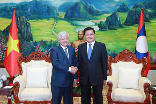 [Ảnh] Chủ tịch Đỗ Văn Chiến hội kiến, chào xã giao lãnh đạo Đảng, Nhà nước Lào