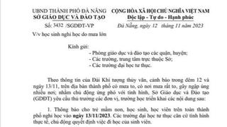 Học sinh Đà Nẵng nghỉ học do mưa lớn