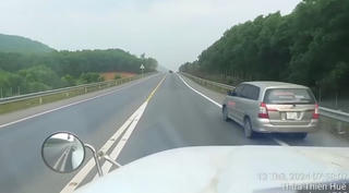 Vượt ẩu trên cao tốc Cam Lộ - La Sơn, tài xế ô tô con nói gì?