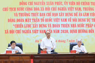 [Ảnh] Chủ tịch nước Nguyễn Xuân Phúc làm việc với Đảng đoàn MTTQ Việt Nam