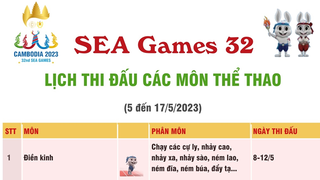 [Infographics] Lịch thi đấu các môn thể thao tại SEA Games 32