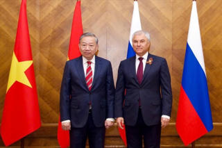 Tổng Bí thư Tô Lâm hội kiến Chủ tịch Duma Quốc gia Nga Vyacheslav Volodin