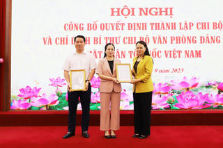 Công bố Quyết định thành lập Chi bộ Văn phòng Đảng đoàn MTTQ Việt Nam