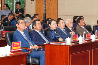 Phó Chủ tịch, Tổng Thư ký Uỷ ban Trung ương MTTQ Việt Nam Nguyễn Thị Thu Hà tham dự lễ công bố sáp nhập TP Hải Phòng và tỉnh Hải Dương