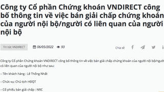 Chủ tịch Tập đoàn Danh Khôi (NRC) bị VNDIRECT 'call margin”