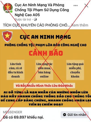 Cảnh báo giả mạo Cục An ninh mạng hỗ trợ lấy lại tiền lừa đảo