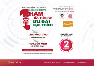 Deal xịn dành cho khách hàng trải nghiệm sản phẩm Ngân hàng số trong lĩnh vực thẻ Agribank Digital
