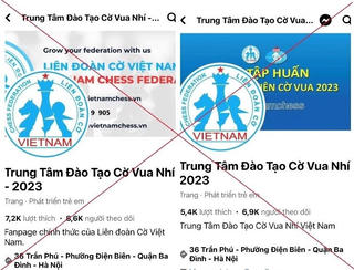 Cảnh báo Fanpage giả mạo 'Trung tâm Đào tạo Cờ vua nhí' để lừa đảo