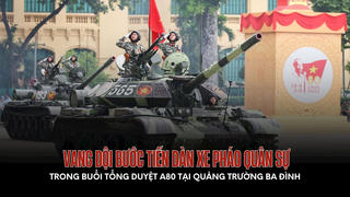 Dàn xe pháo quân sự hùng hậu trong buổi tổng duyệt tại Ba Đình