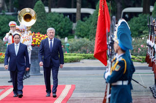 Thủ tướng Phạm Minh Chính chủ trì lễ đón chính thức Thủ tướng Kyrgyzstan