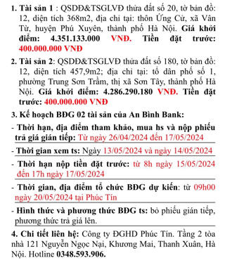 Công ty Đấu giá hợp danh Phúc Tín