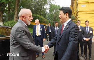 Chủ tịch nước Lương Cường chủ trì lễ đón chính thức Tổng thống Brazil