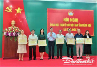 Mặt trận Quảng Ngãi vinh danh các tổ chức, cá nhân có thành tích xuất sắc