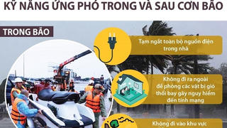 [Infographics] Kỹ năng cần thiết để ứng phó trong và sau cơn bão