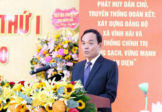 Khánh Hòa: Trưởng Ban Chính sách, chiến lược Trung ương Trần Lưu Quang dự Đại hội Đảng bộ xã Vĩnh Hải