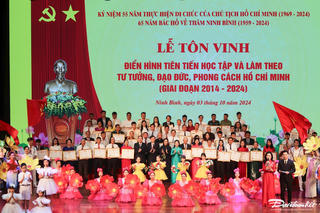 Ninh Bình: Tôn vinh 65 điển hình tiên tiến trong học tập và làm theo tư tưởng, đạo đức, phong cách Hồ Chí Minh