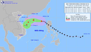 Bão số 9 mạnh cấp 11, cách quần đảo Hoàng Sa khoảng 550km