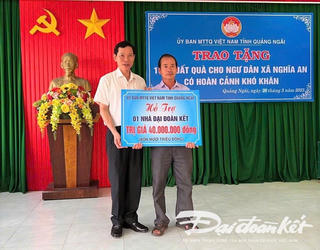 Quảng Ngãi: Xây dựng, sửa chữa hơn 1.900 nhà Đại Đoàn Kết cho hộ nghèo