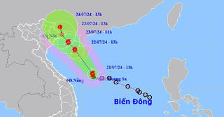 Bão số 2 sẽ gây mưa lớn ở miền Bắc và Thanh Hóa từ đêm 22/7