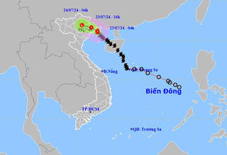 Ngày 23/7: Bão số 2 gây mưa to, sóng lớn vùng biển vịnh Bắc Bộ