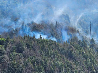 Hiện trường đám cháy lớn tại Vườn Quốc gia Hoàng Liên