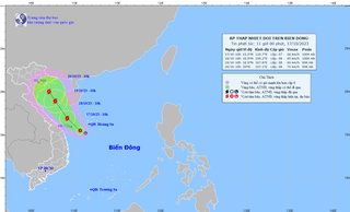 Vùng áp thấp mạnh lên thành áp thấp nhiệt đới, có khả năng thành bão