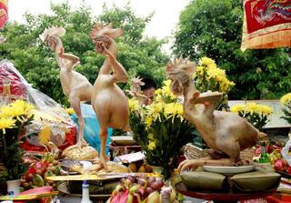 Độc đáo gà cúng được tạo thế 'bay, quỳ' trong Rằm tháng Bảy ở Hà Tĩnh