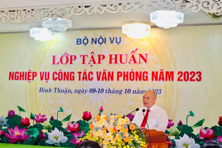 Bình Thuận:  Hội nghị tập huấn nghiệp vụ công tác văn phòng năm 2023