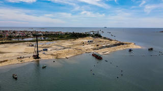 Công trường cảng cá 280 tỷ đồng ở Hà Tĩnh góc nhìn từ trên cao