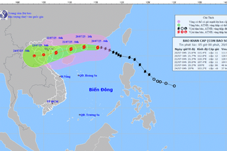 Sáng 20/7, bão Wipha giật cấp 14 cách Quảng Ninh-Hải Phòng khoảng 830km