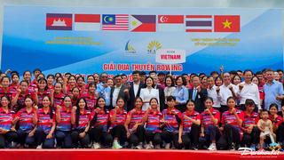 Hàng trăm vận động viên đua thuyền Rowing Đông Nam Á thi đấu tại Hải Phòng