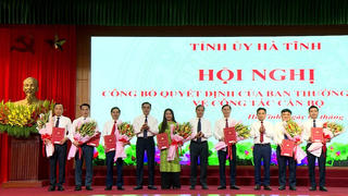 Điều động, luân chuyển 19 cán bộ do Ban Thường vụ Tỉnh ủy Hà Tĩnh quản lý