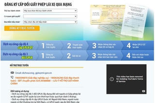 Rất ít giấy phép lái xe được thực hiện cấp đổi trực tuyến