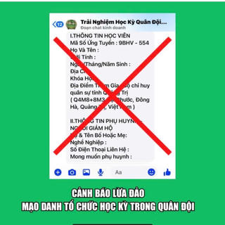 Quảng Trị: Cảnh báo mạo danh cơ quan chức năng nhằm lừa đảo phụ huynh