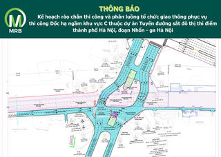 Rào chắn thi công ga ngầm đường sắt Nhổn - ga Hà Nội