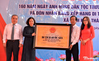 Quảng Ngãi: Đón nhận Bằng xếp hạng Di tích Quốc gia Đền thờ Trương Định