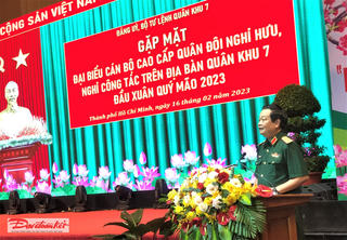 Quân khu 7 gặp mặt tướng lĩnh, cán bộ cao cấp quân đội nghỉ hưu