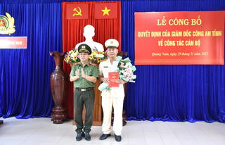 Quảng Nam có tân Trưởng phòng CSĐT tội phạm về ma túy