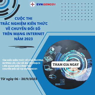 EVNGENCO1 tổ chức cuộc thi 'Trắc nghiệm kiến thức về chuyển đổi số trên mạng internet' năm 2023