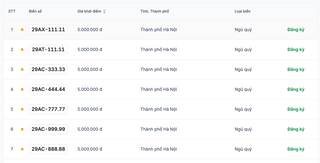 Hơn 1,5 triệu biển số xe máy được đưa ra đấu giá