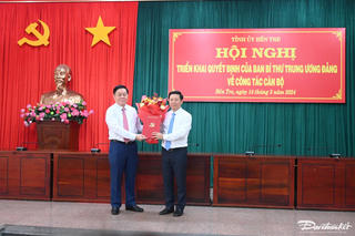 Ông Trần Thanh Lâm giữ chức Phó Bí thư Tỉnh uỷ tỉnh Bến Tre