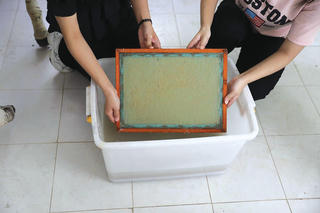 Làm giấy từ… phân voi