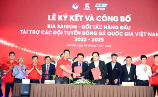 Bia Saigon tài trợ đội tuyển bóng đá quốc gia trong 3 năm