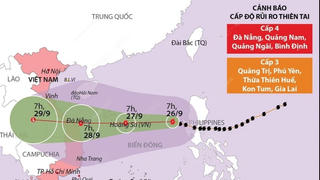 [Infographics] Đường đi của bão số 4 mạnh cấp 13, giật cấp 16