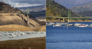 Ấn tượng với các hồ chứa khi khô hạn, lúc tràn đầy ở Mỹ