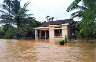 Quảng Nam: Bão số 6 gây mưa lớn, ngập sâu vùng trũng thấp ở huyện Đại Lộc