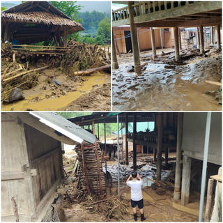 Lũ ống quét nhiều nhà dân