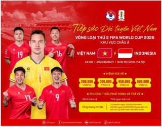 Công bố giá vé xem tuyển Việt Nam gặp Indonesia trên sân Mỹ Đình