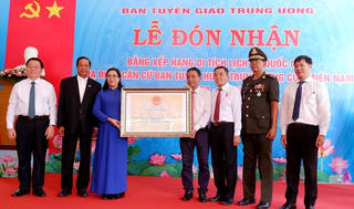 Trang trọng Lễ đón nhận xếp hạng Di tích lịch sử quốc gia Ban Tuyên huấn Trung ương Cục miền Nam